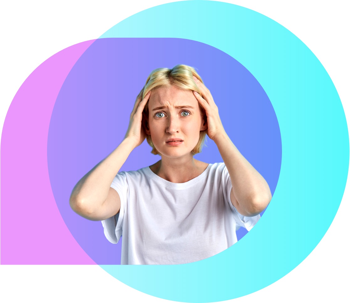 woman struggling with home care work