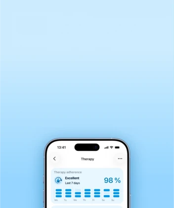 iPhone with fabel App showing the dashboarf with a therapy section