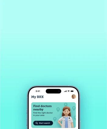 iPhone with fabel App showing the insurance view with applications and serv